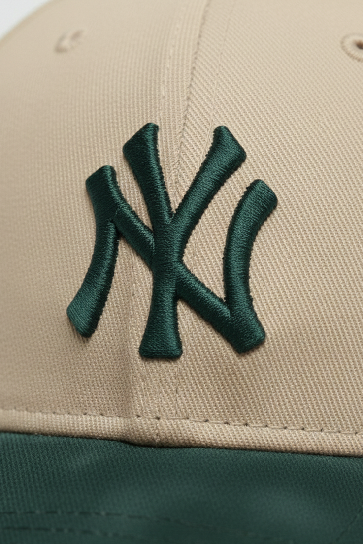 NY Green/Beige Suede Cap