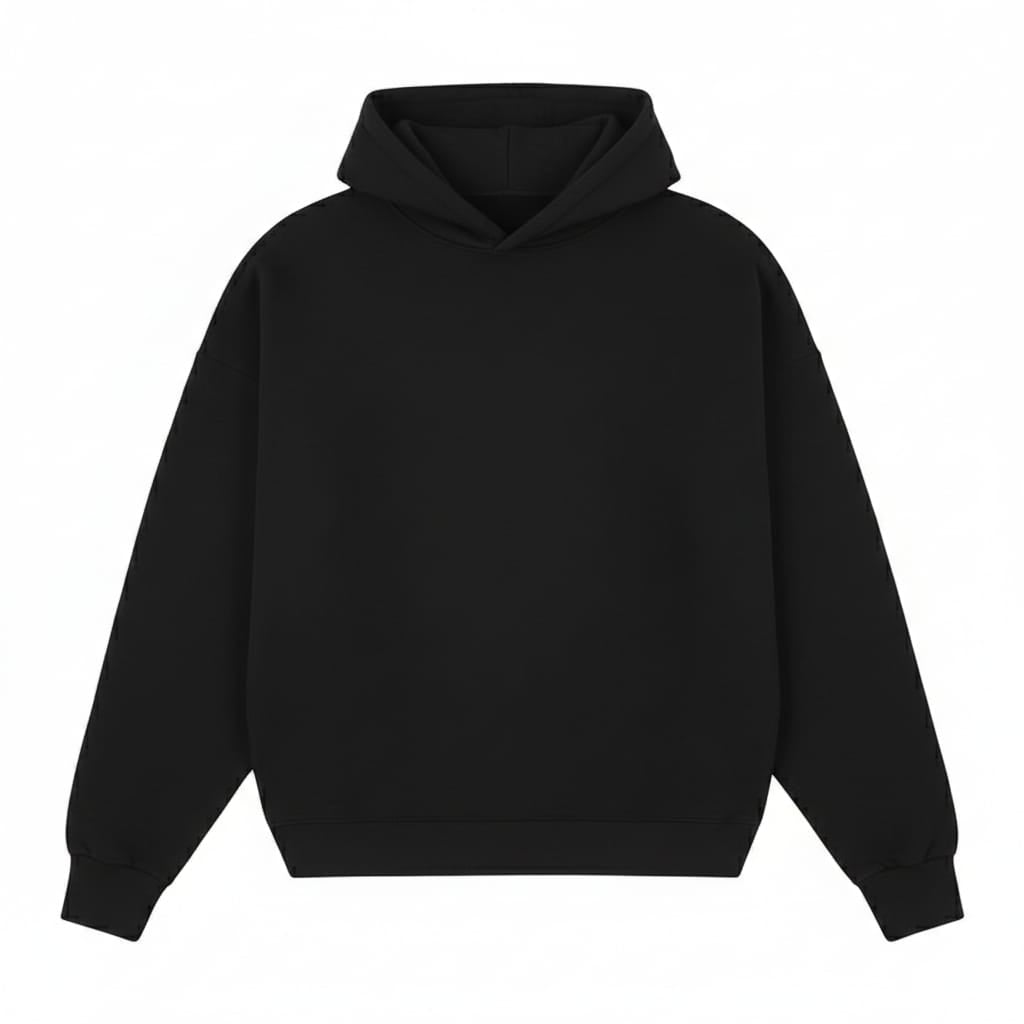 BLACK HOODIE BOXY FIT