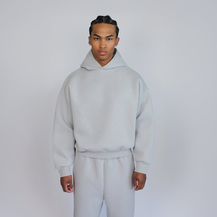 HEATHER GREY HOODIE BOXY FIT
