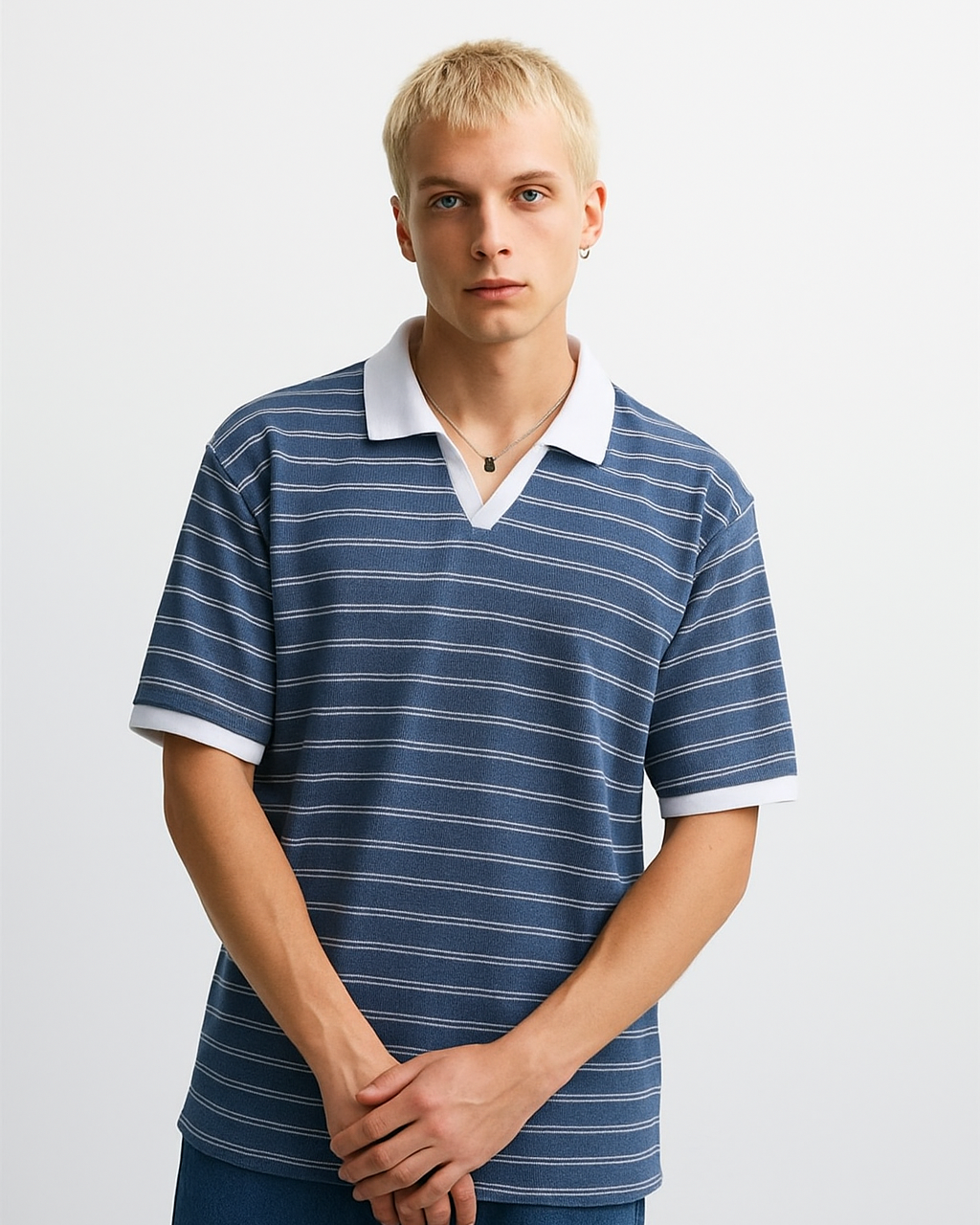 Pale Blue Linora Johnny Collar