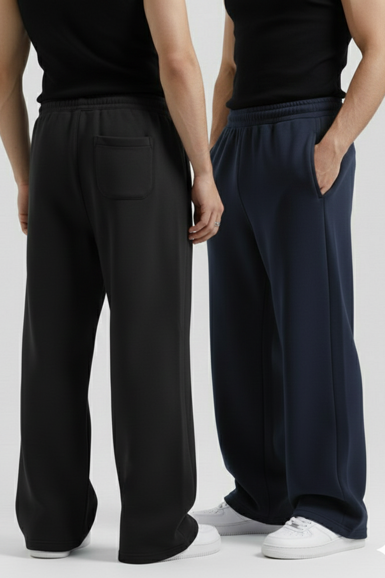 Pair of 2 Navy Blue/Black Baggy Sweatpant