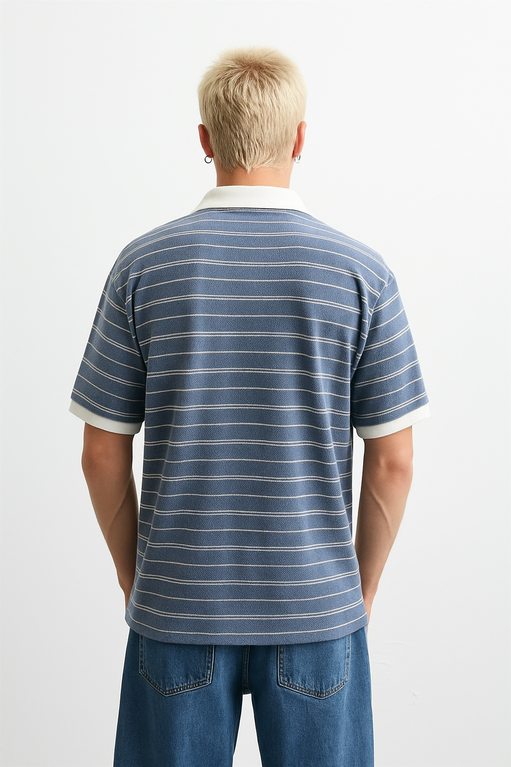 Pale Blue Linora Johnny Collar