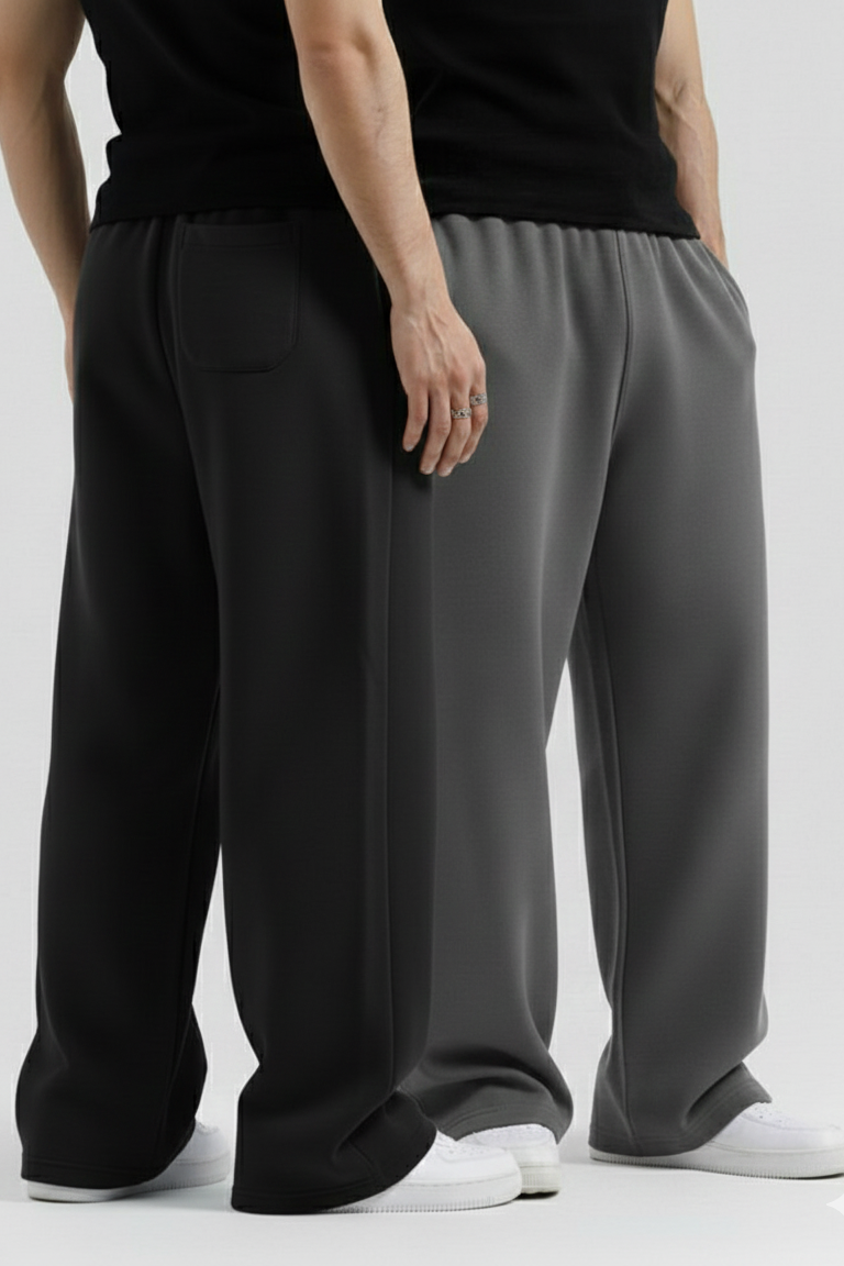 Pair of 2 Charcoal Grey/Black Baggy Sweatpant
