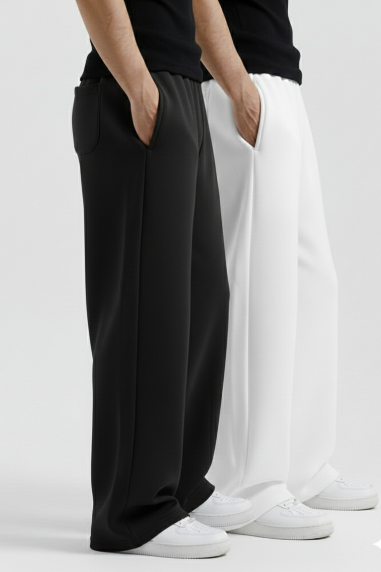 Pair of 2 Beige/Black Baggy Sweatpant